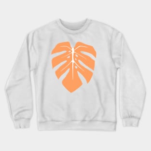 Peach Monstera Leaf Crewneck Sweatshirt